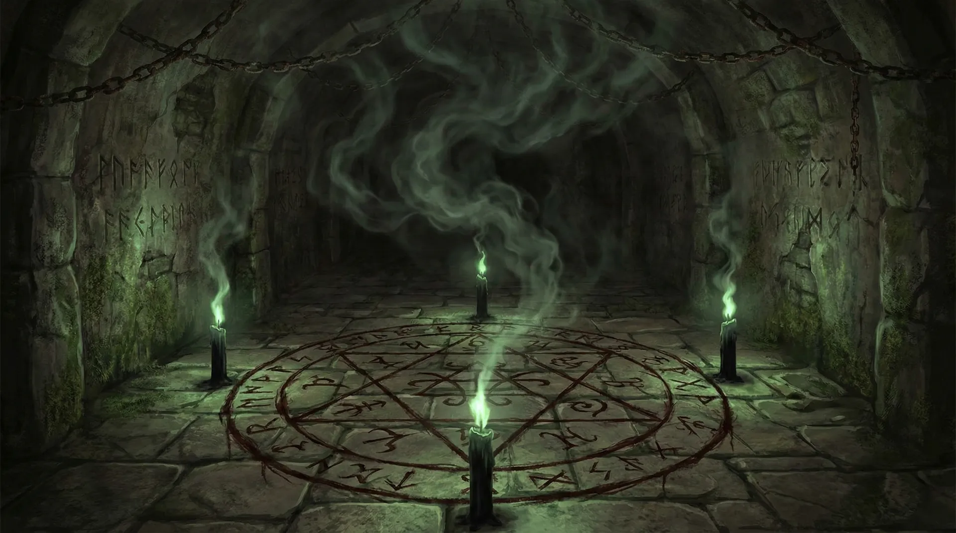 肉便器 暗黑插画 - 地下密室中的召唤仪式